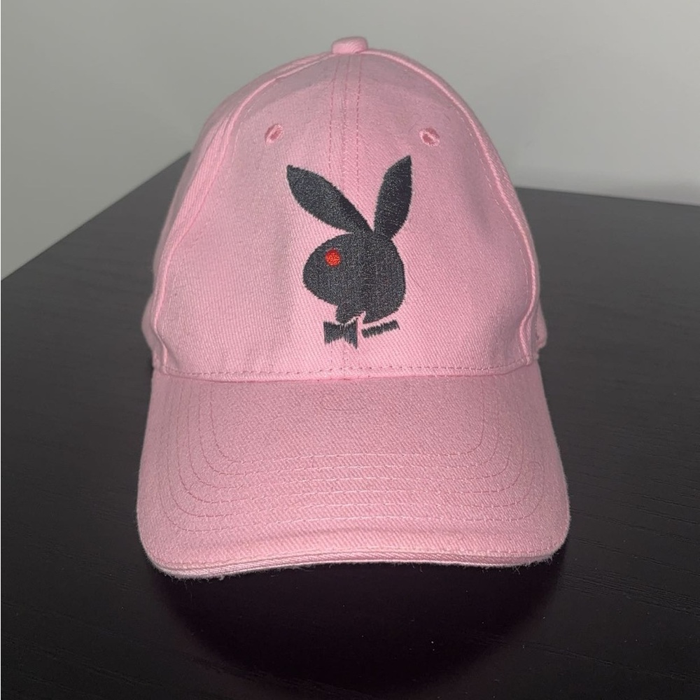 Pink Baseball Cap with Black Bunny Logo